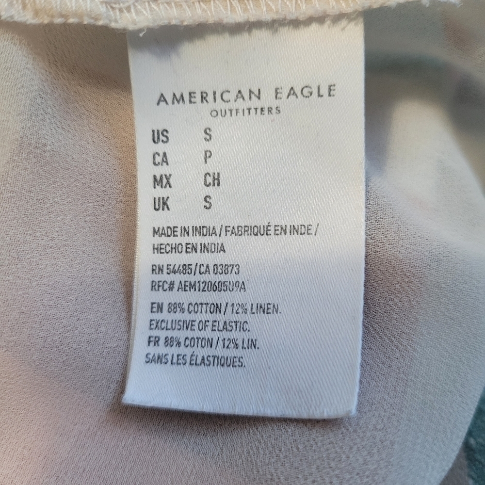 American Eagle Striped Cotton Linen Halter Dress Size S - Picture 4 of 5